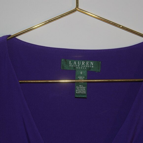 Lauren Ralph Lauren Womens Sheath Dress Ruched Waist Purple Size 8 - Picture 3 of 5